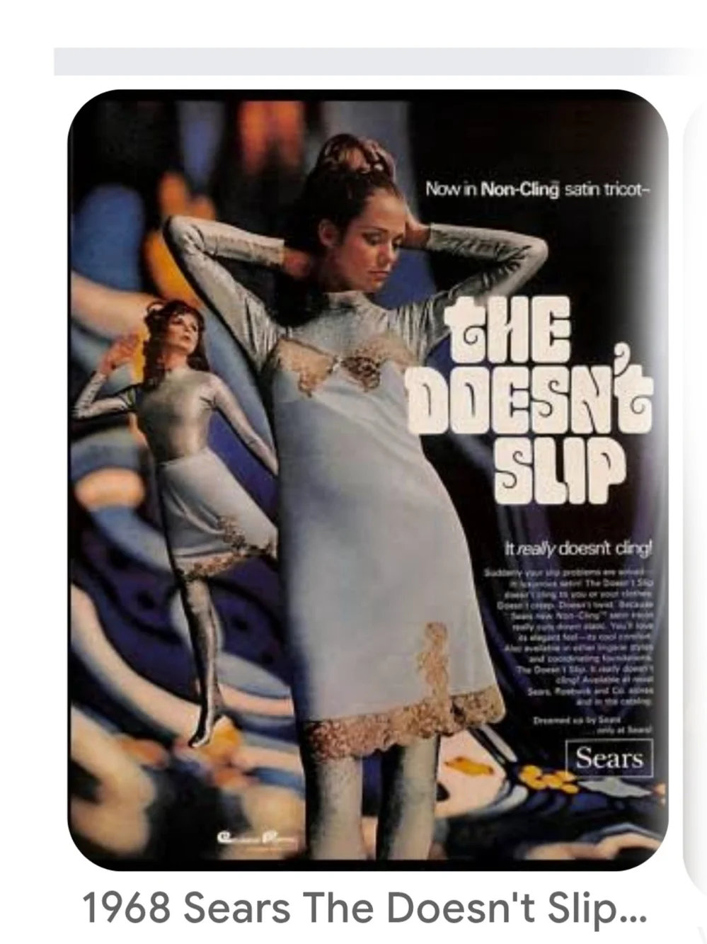 Vintage 60's Sears The Does'nt Slip Diy Tie-Dye Chemise Slip Dress - Picture 10 of 10